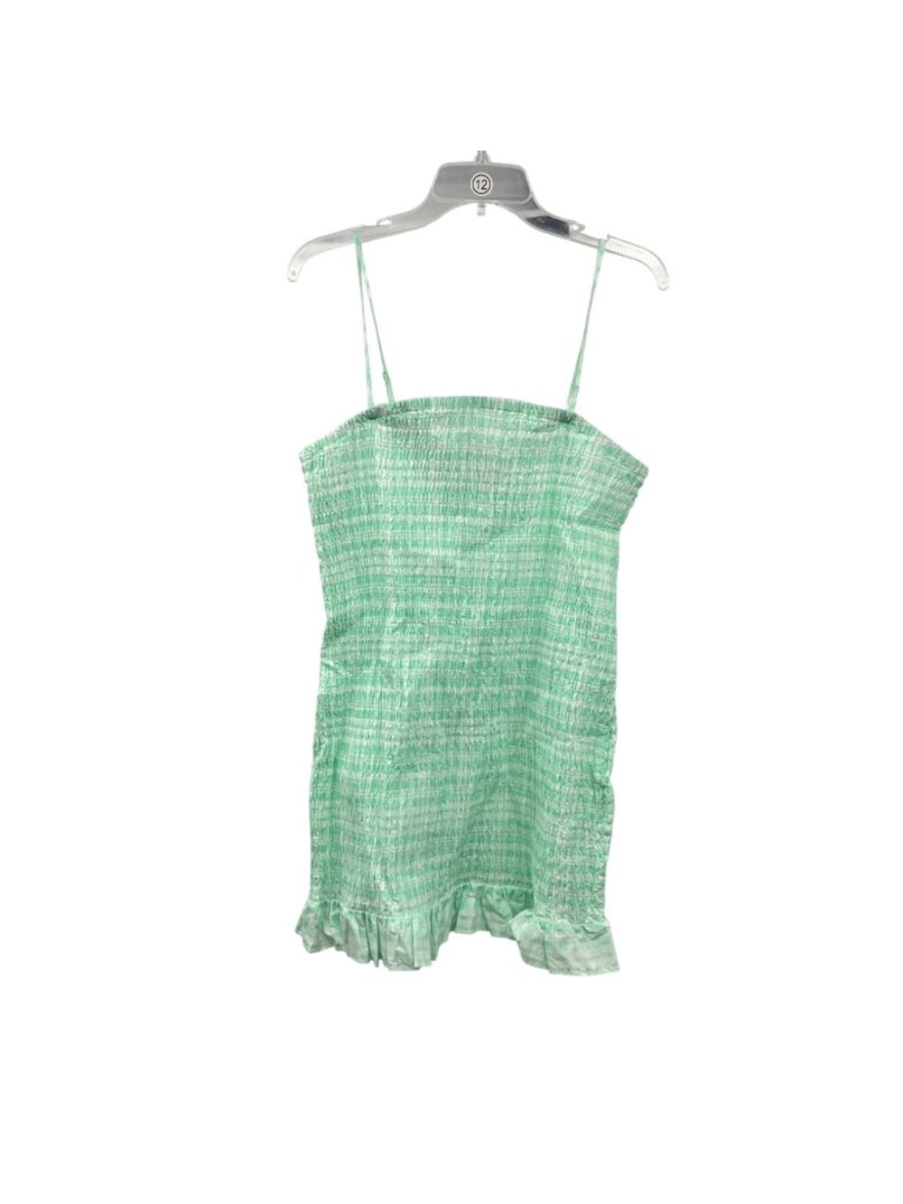 Wild Fable Smocked Mini Dress Sleeveless Mint/White Plaid Size XL New